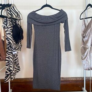 Grey off the shoulder dress size M